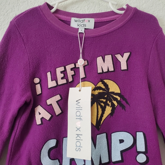 Wildfox Kids Purple Soft Cozy Graphic Sweater Sweatshirt Beach Palm Trees NWT - Picture 13 of 13